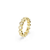Imber ring, Round cut, White, Gold-tone plated